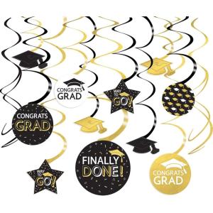 Graduation Script Phrase Value Pack Swirl Decoration – 7″ and 5″ | Assorted Design