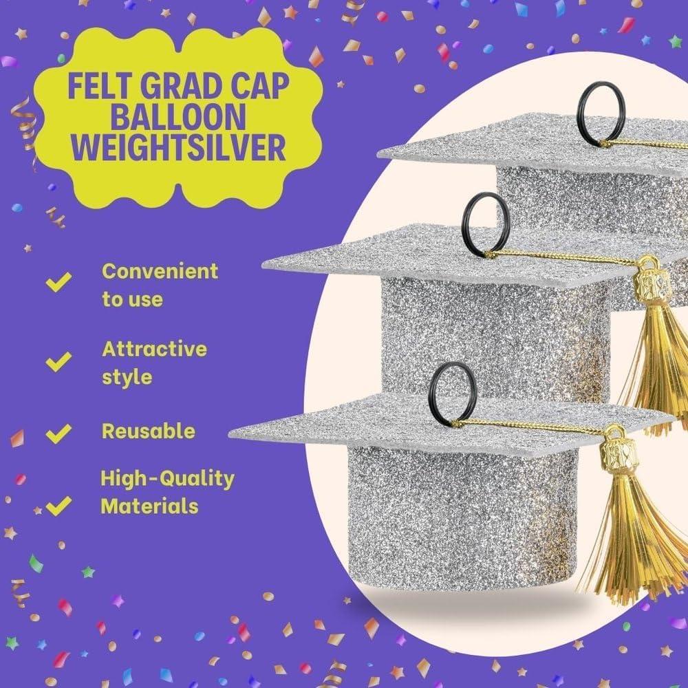 imageFelt Grad Cap Balloon Weight 175quotH x 4quot W 1 Pc GoldGold
