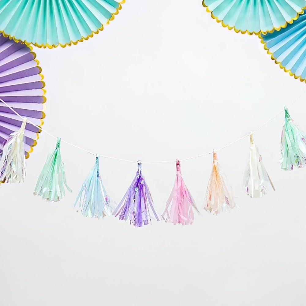 imageCharming Multicolor Garland Pack of 1 Great for Parties ampamp Events Opalescent Tassel 10quot x 10 ft10 x 10 ft