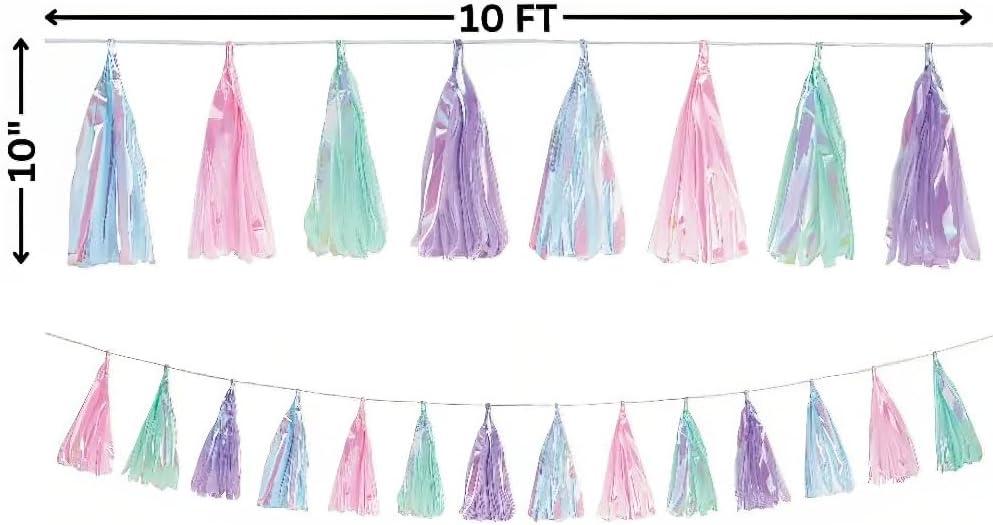 imageCharming Multicolor Garland Pack of 1 Great for Parties ampamp Events Opalescent Tassel 10quot x 10 ft10 x 10 ft