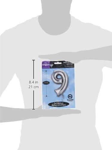 imageMayflower Distributing 62921 34 IN 9 SILVER NUMBER SHAPE BALLOON PKG