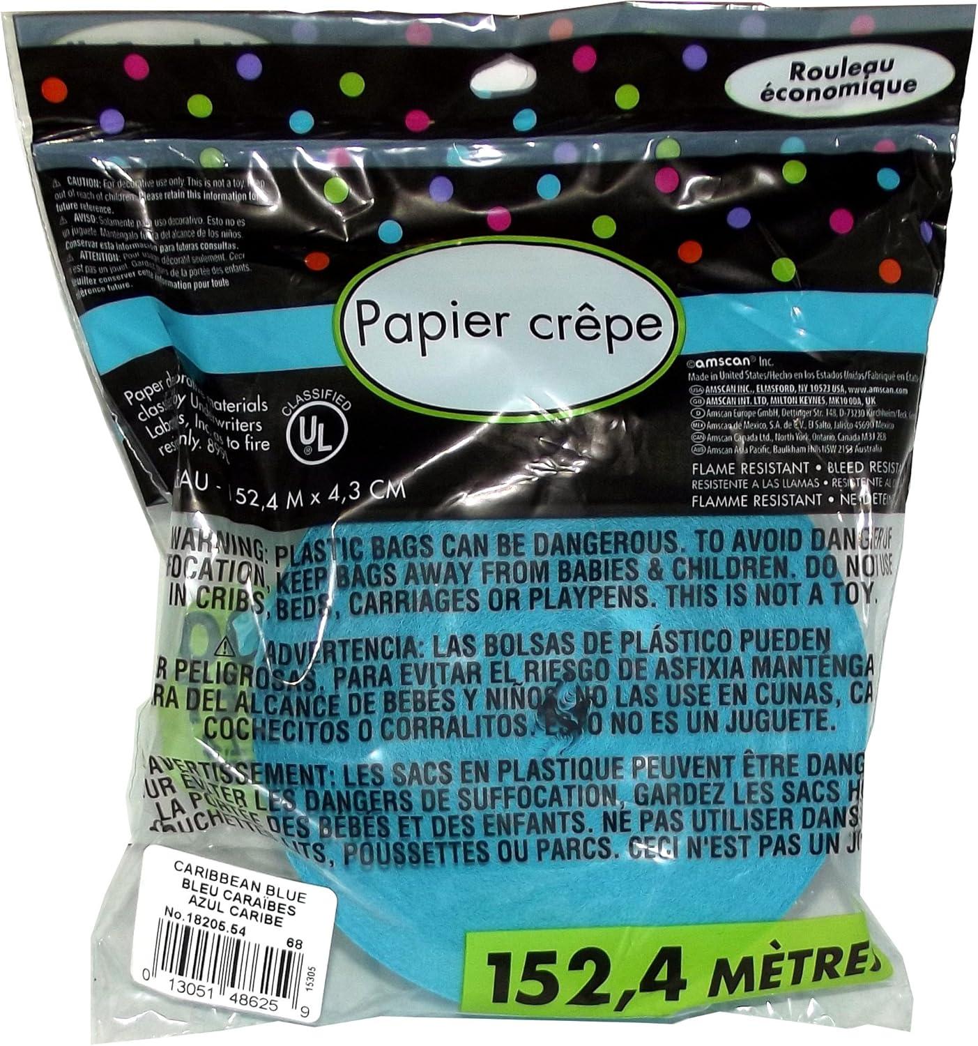 imageVibrant Jumbo Bright Royal Blue Crepe Roll 500 Feet 1 Piece Premium Quality Perfect for Events ampamp PartiesCaribbean Blue