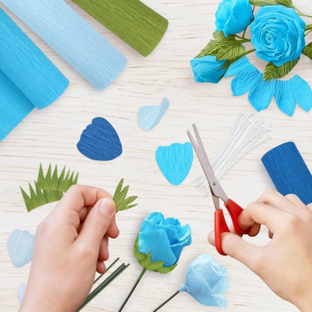 imageVibrant Jumbo Bright Royal Blue Crepe Roll 500 Feet 1 Piece Premium Quality Perfect for Events ampamp PartiesRoyal Blue