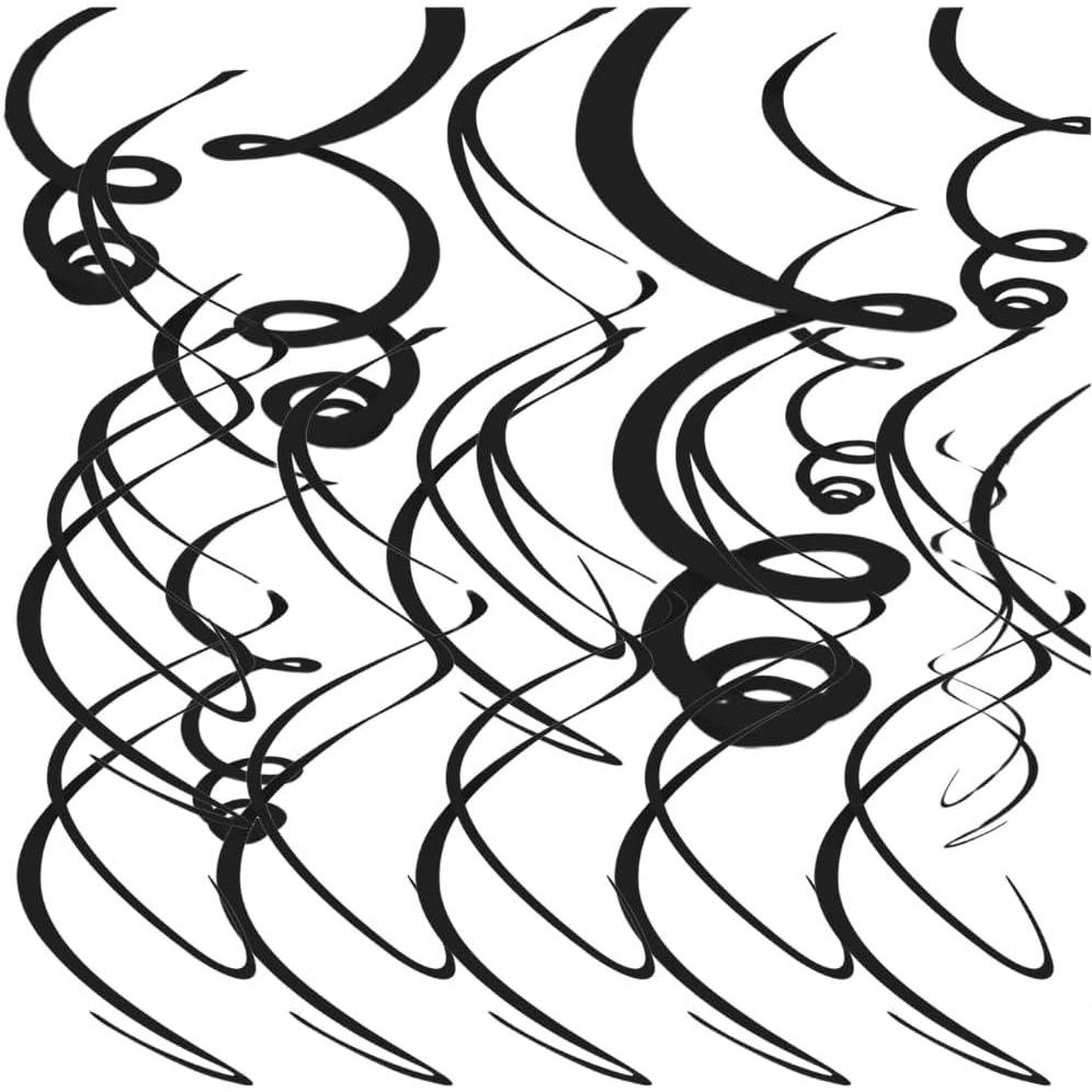 imageDazzling Gold Plastic Swirl Decorations  22quot Pack of 12  Versatile ampamp EyeCatching DecorJet Black