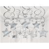 imageAmscan Stars Hanging Swirls  Silver  Party Decor  180 Ct
