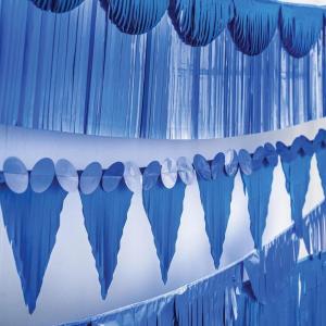 Striking Black Multi Shape Fringe Banner Kit – 6 ft (Pack of 6) – Dazzling & Versatile Style, Sturdy Tissue & Foil Decor – Perfect for All Events(Bright Royal Blue)