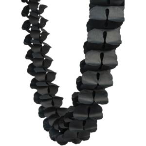 Stunning Jet Black Paper Garland – 12′ (1 Pc.) – Long Party Decor – Perfect for Creating Eye-catching Atmosphere & Elevating Celebrations(Jet Black)