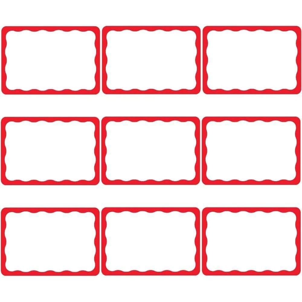 imageBold amp Vibrant Red Border Name Tags 25 x 35  Premium Plastic Perfect For Events amp More  Pack Of 100Pack of 100