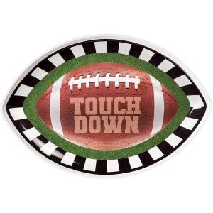 Vibrant Multicolor Football Melamine Shaped Platter – 17.25″ x 12″ – Perfect for Game Day, Themed Parties & Sports Events – 1 Pc.