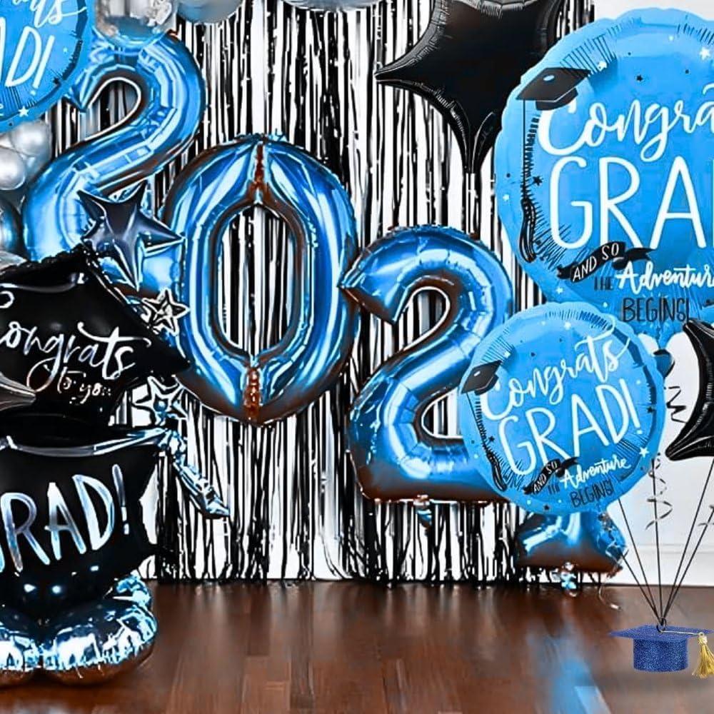 imageFelt Grad Cap Balloon Weight 175H x 4 W 1 Pc BlueBlue