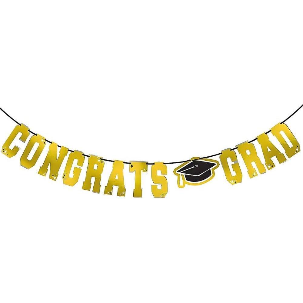 imageGreen Congrats Grad Large Foil Letter Banner 12 Ft x 83 1 Pc Vibrant Party Hanging Decoration for Celebrations amp EventsYellow Sunshine