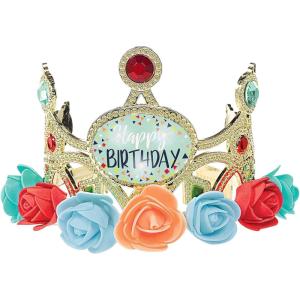 Light-Up Tiara – Pack of 1 – Plastic Crown – Perfect Birthday Accessory, Gold, 3.63″ x 6.5″(Multicolor)