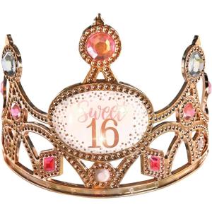 Light-Up Tiara – Pack of 1 – Plastic Crown – Perfect Birthday Accessory, Gold, 3.63″ x 6.5″(Pink & Gold)